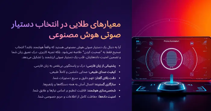 نکات مهم انتخاب انتخاب دستیار صوتی هوش مصنوعی
