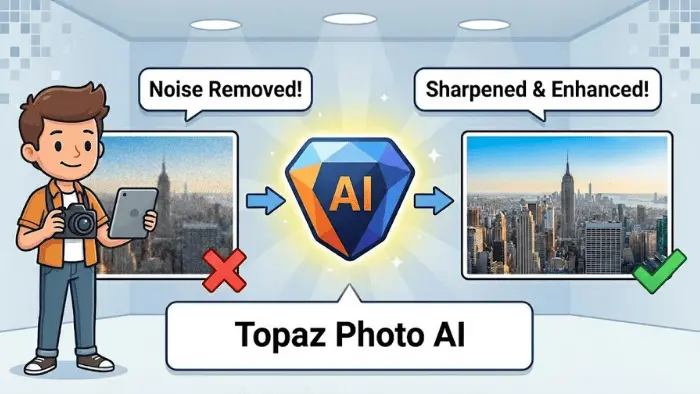 Topaz Photo AI بهترین اپ هوش مصنوعی ادیت عکس