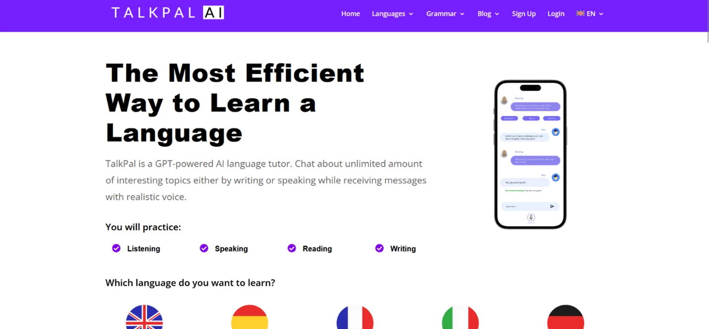 تاک پال؛ یکی از بهترین هوش مصنوعی مکالمه و اسپیکینگ زبان